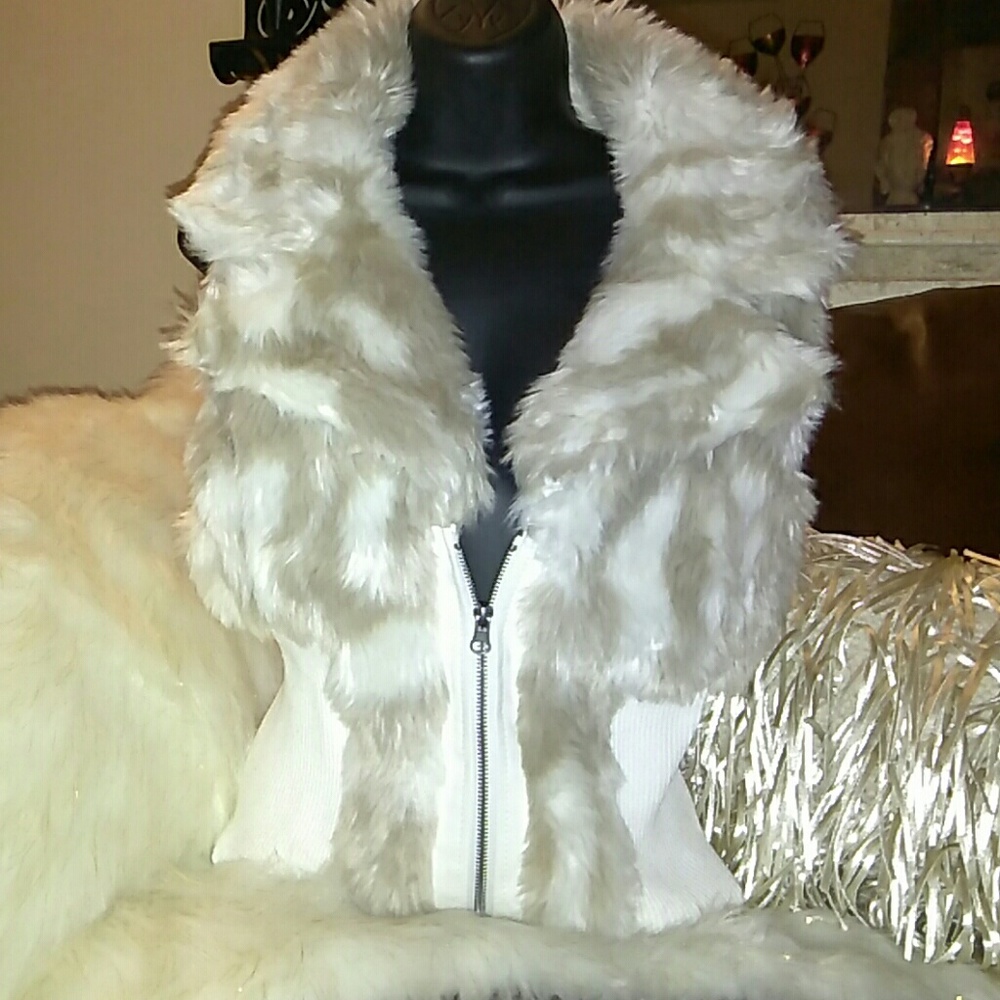 Faux fur vest.